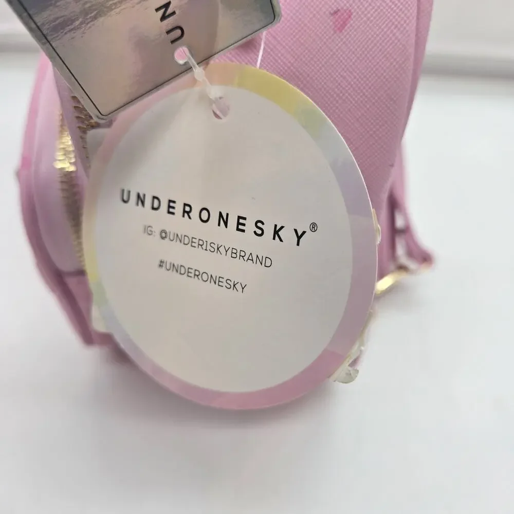 Under One Sky Pink Backpack Cat Ears Rhinestones NEW Bows 9x8x5